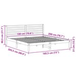 vidaXL Cadre de lit Marron cire 180 x 200 cm Bois massif en pin