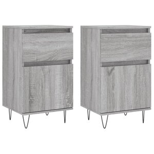 vidaXL Buffets 2 Pièces sonoma gris 40x35x70 cm bois d'ingénierie