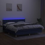 vidaXL Sommier à lattes de lit avec matelas LED Bleu 160x200 cm Tissu