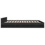 vidaXL Cadre de lit avec tiroirs sans matelas noir 200x200 cm