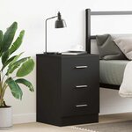 vidaXL Table de chevet Noir 38 x 35 x 56 cm Bois d'ingénierie