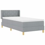vidaXL Lit avec sommier tapissier et matelas gris clair  90 x 200 cm  tissu.