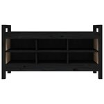 Banc banquette d'entrée 110 x 40 x 60 cm bois de pin massif noir 02_0010799