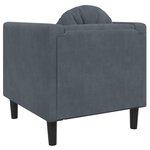 vidaXL Fauteuil avec coussin gris foncé velours