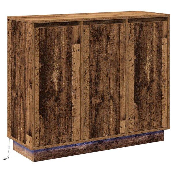 vidaXL Buffet LED Bois ancien 90 x 32 x 75 cm Bois d'ingénierie