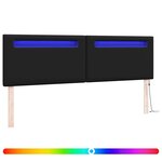 vidaXL Tête de lit LED Noir 180 cm Cuir synthétique