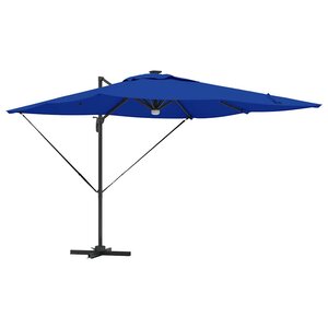 vidaXL Parasol Roma Bleu 286 x 284 x 270 cm Aluminium et polyester