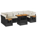 vidaXL Salon de jardin avec coussins 8 Pièces noir résine tressée acacia