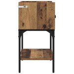vidaXL Table de chevet avec tiroir 2 Pièces Bois ancien 40 x 29 x 60 cm