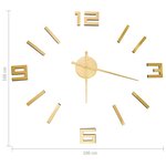 vidaXL Horloge murale 3D Design moderne Doré 100 cm XXL