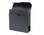 Boîte aux lettres murale ou sur pied design et Porte-journaux  Verrouillable  Gris anthracite  Acier galvanisé  370 x 105 x 370 mm