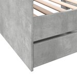 vidaXL Lit de jour avec tiroirs sans matelas gris béton 100x200 cm