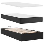 vidaXL Lit ottoman avec matelas noir 80x200 cm similicuir