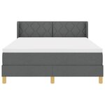 vidaXL Lit à Ressorts avec matelas Gris foncé 140 x 200 cm tissu