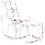 vidaXL Chaise de relaxation avec tabouret Taupe Tissu