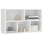 vidaXL Bibliothèque/buffet blanc brillant 50x25x80cm Bois d’ingénierie