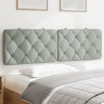 vidaXL Coussin de tête de lit gris clair 160 cm velours