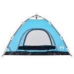 vidaXL Tente de camping 4 personnes bleu libération rapide