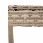 vidaXL Chaise longue avec table et coussin beige résine tressée