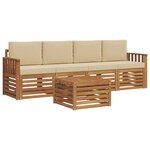 vidaXL Ensemble de canapés d'extérieur 5 pc Naturel et Beige