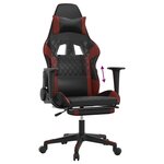 vidaXL Chaise de jeu avec repose-pied Noir/rouge bordeaux Similicuir