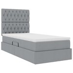 vidaXL Lit avec rangement et matelas Gris clair 90 x 190 cm Polyester