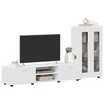 vidaXL Ensemble meuble TV avec tiroir FLORIN Blanc Bois d'ingénierie