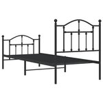 vidaXL Cadre de lit métal avec tête de lit/pied de lit noir 80x200 cm