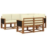 vidaXL Ensemble de canapés d'extérieur 7 pc Naturel et Crème Polyester