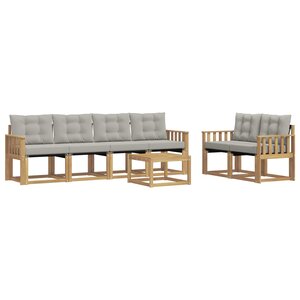 vidaXL Ensemble de canapés d'extérieur 7 pc Blanc et gris clair
