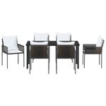 vidaXL Ensemble de jardin 7 pièces avec coussins rattan poly marron