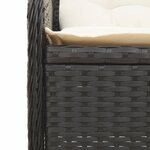 vidaXL Salon de jardin 5 Pièces avec coussins Noir Résine tressée