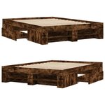 vidaXL Cadre de lit sans matelas chêne fumé 120x200 cm bois ingénierie