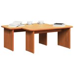 vidaXL Table basse 2 Pièces Brun cire Bois massif en pin