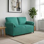 vidaXL Sofa 2 places Turquoise 158 x 83 x 95 cm Velours