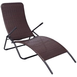 vidaXL Chaise longue pliable résine tressée marron
