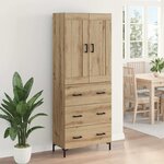 vidaXL Haut Armoire 2 Pièces Chêne artisanal Bois d'ingénierie