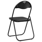 vidaXL Chaise pliante 2 Pièces Noir 48 x 43 5 x 81 cm Simili cuir