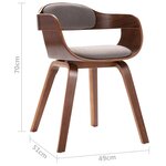 vidaXL Chaise de salle à manger Taupe Bois courbé et tissu