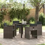 vidaXL Ensemble de salle à manger pour jardin 5 Pièces Gris polyrotin