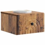 vidaXL Cabinet de chevet mural 2 Pièces Bois ancien 33 x 34 5 x 20 cm