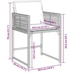 vidaXL Ensemble à manger de jardin et coussins 7 Pièces gris rotin