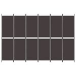 vidaXL Cloison de séparation 6 panneaux Marron 300x200 cm Tissu