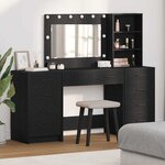 vidaXL Table de Toilette 3 Pièces Noir 40 x 41 x 135 cm Bois d'ingénierie