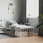 vidaXL Cadre de lit métal sans matelas avec pied de lit blanc 75x190cm