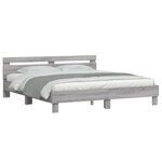 vidaXL Cadre de lit sans matelas sonoma gris 200x200 cm