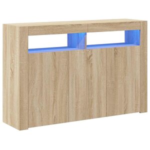 vidaXL Buffet avec lumières LED chêne sonoma 115 5x30x75 cm