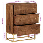 vidaXL Commode 55x30x76 cm bois massif de manguier et fer