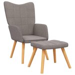 vidaXL Chaise de relaxation avec tabouret Taupe Tissu