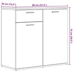 vidaXL Buffet vieux bois 80x36x75 cm bois d'ingénierie